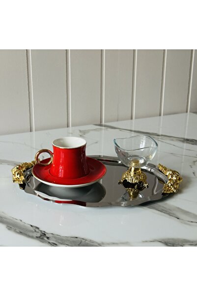 Melinda 6 Pieces Gold Plated Tea and Coffee Side Serving Dishes, Jam Bowl, Sugar Bowl Special Glass Serving Dishes