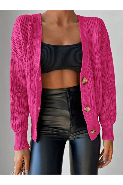 JANES Women's long sleeve button detail knit blouse