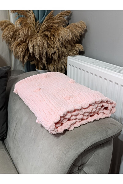 Emek Tasarımı Ponponlu Örgü Bebek Battaniyesi