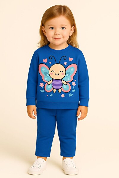 MODA Set de trening cu imprimeu fluturi pentru copii