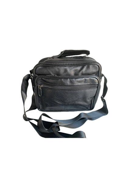 Cyrax - Geantă de umăr, Piele ecologică, Buzunare suplimentare, Negru, 22 x 1...