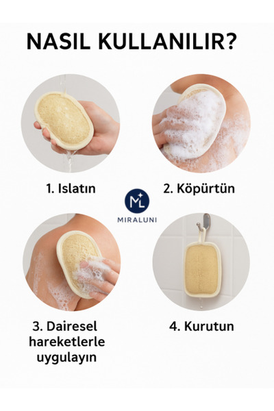 miraluni 3-Piece Natural Pumpkin Fiber Spa Set – Facial, Neck and Body Exfoliating Scrub |   Natural Bath Loofah