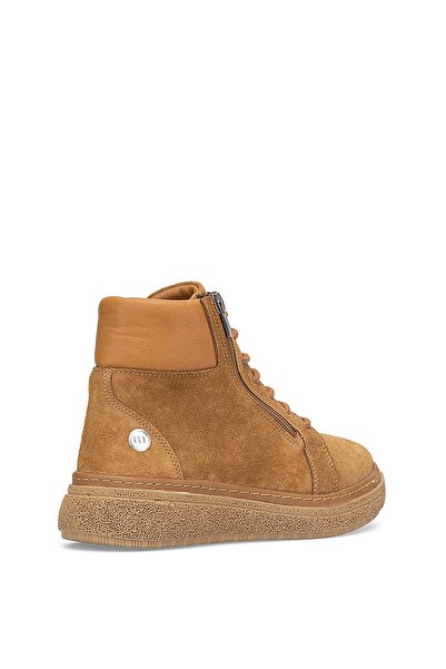 Mammamia D25Kb-1020 Women's Genuine Suede Leather Flat Boots Brown