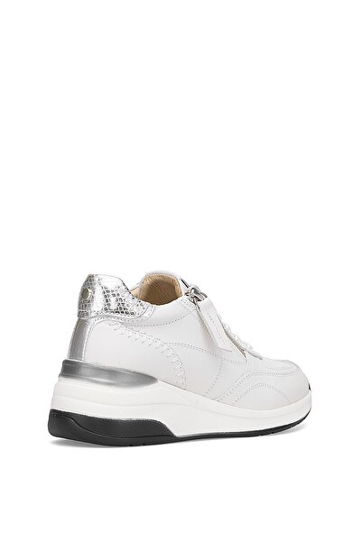 Mammamia D25Ka-7300 Women's Genuine Leather Wedge Heel Shoes White