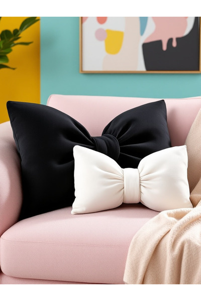 FARCY 2-Piece Linen Set Bow-Shaped Decorative Pillow with Filling Bow-Shaped Gift Pillow Throw Pillow (2 Pieces)