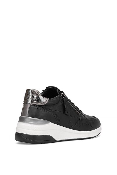 Mammamia D25Ka-7300 Women's Genuine Leather Wedge Heel Shoes Black