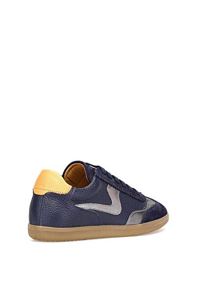 Mammamia D25Ka-7155 Women's Genuine Suede Leather Casual Shoes Navy Blue