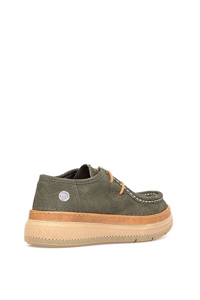 Mammamia D25Ka-7025 Women's Genuine Nubuck Leather Casual Shoes Khaki