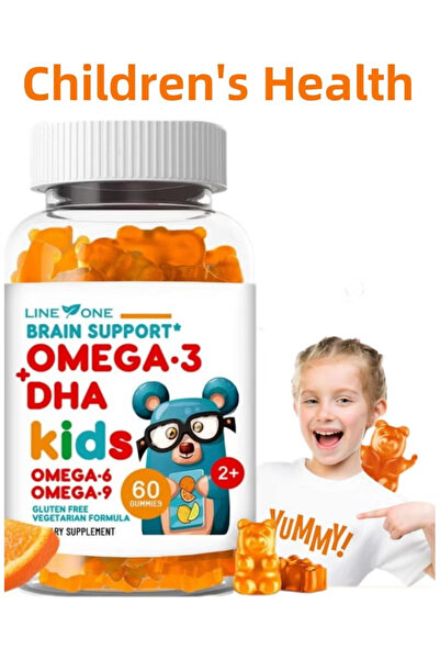 LINE ONE Kid's Gummy Omega 3 with DHA Children Dietary Supplement Multi Vitamins