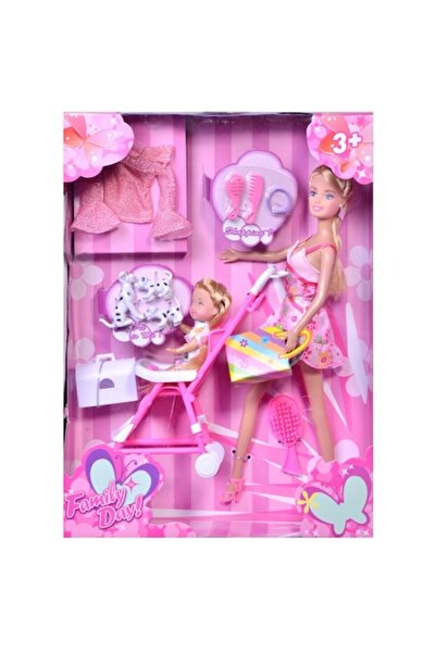 SHOPIENS Model Doll Set with Child, Multicolor, Stroller Accessories and Clot...