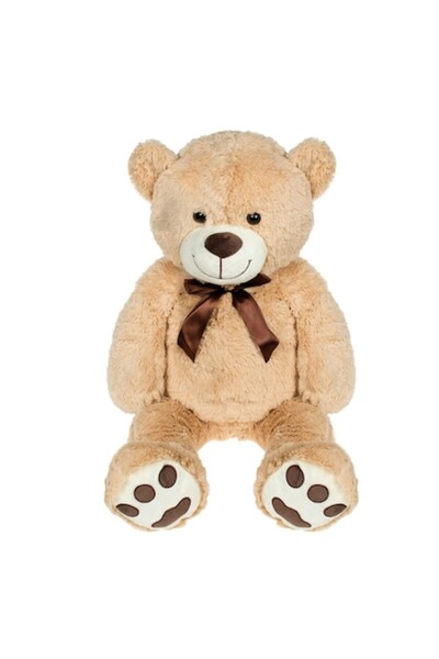MYONNA IT & E- COMMERCE Plush Teddy, Large Model, Brown, Height 100cm, With Bow, MYONNA IT & E-COMMERCE