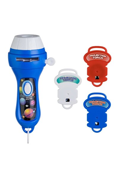 MYONNA IT & E- COMMERCE Mini Space Projector Flashlight Toy, Blue, 3 Slides, Plastic