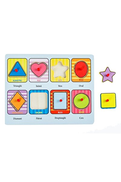 MYONNA IT & E- COMMERCE Educational Wooden Puzzle, Shapes Model, 8 Pieces, Multicolor, 22x18 cm,