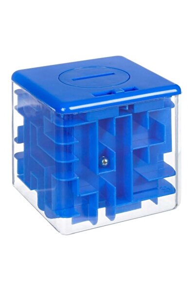 MYONNA IT & E- COMMERCE Pușculiță Labirint - Albastră, 8,5x8,5 cm, Plastic
