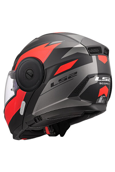 LS2 Scope 2 Duria Çene Açılır Motosiklet Kaskı Mat Siyah-Kırmızı