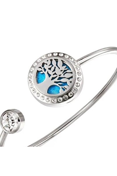 DROPY Brățară metalică cu difuzor de uleiuri esențiale, model arborele vieții