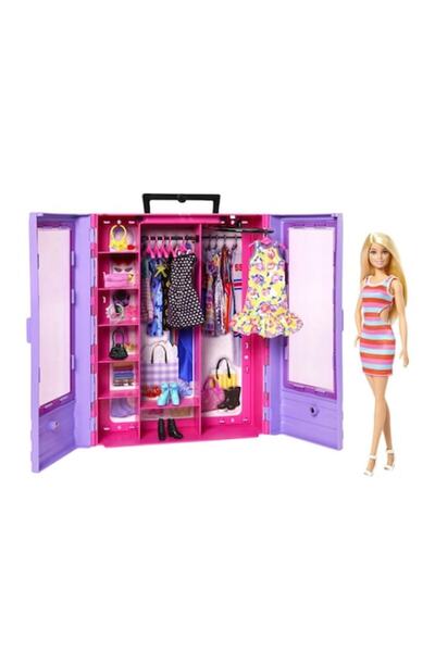 mattel Toy Wardrobe Set, Barbie Fashion, with Doll and Accessories, Multicolo...