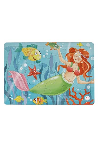 SHOPIENS Puzzle Clasic, Sirena cu Pesti, 15 Piese, Multicolor, Dimensiuni 33x23 cm, 3+ Ani, MYONNA IT & E- CO