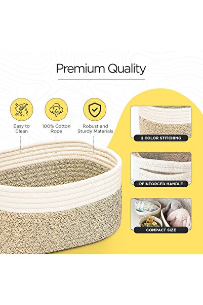 Generic Cotton Rope Storage Baskets | Set of Three, Premium Quality, Durable, Lightweight