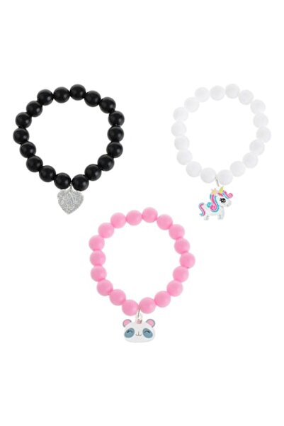 SHOPIENS Set Bratari Copii, Model Ursulet Inima Unicorn, Multicolor, 3 Bucati...