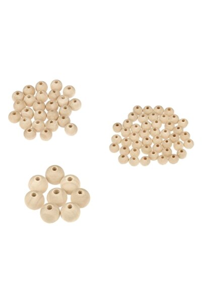 SHOPIENS Margele Lemn, , 3 Dimensiuni, Set 80 Bucati, MYONNA IT & E- COMMERCE ®