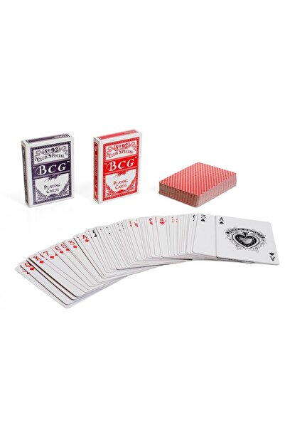 MYONNA IT & E- COMMERCE Playing Card Set, 2 Pieces, Red & Blue, Paper and Plastic - MYONNA