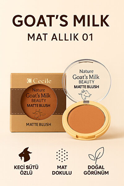 Cecile Keçi Sütlü Matte Blush 01 - Doğal Yanaklar İçin Premium Renk!