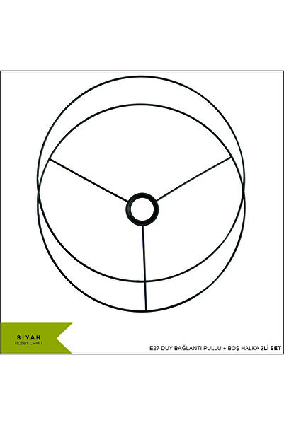 shop Avize Teli Seti 47 cm Siyah (2’li) | E27 Uyumlu Metal Halka – Makrome Av...