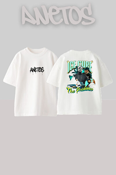 Anetos Μπλουζάκι Ice Cure Design με στάμπα στην πλάτη από βαμβακερό λευκό ove...