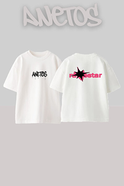 Anetos Μπλουζάκι Ravestar Design Back με τύπωμα Cotton White oversized