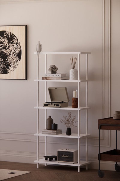 Phobia Çevir Kur Modüler 5 Raflı Çok Amaçlı Kitaplık Fonksiyonel , Kolay Kurulum Bohem Dekoratif Kitaplık