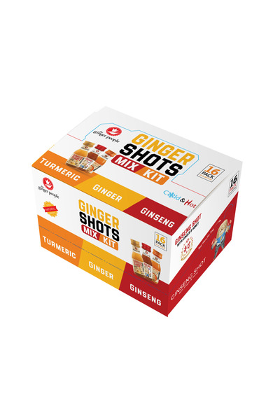 The Ginger People مجموعة مشروبات متنوعة | عبوة من ١٦ مشروبًا من الزنجبيل والجينسنغ والكركم