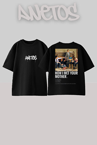 Anetos How I Met Your Mohter Design Rucsac cu imprimeu Bumbac Negru supradime...