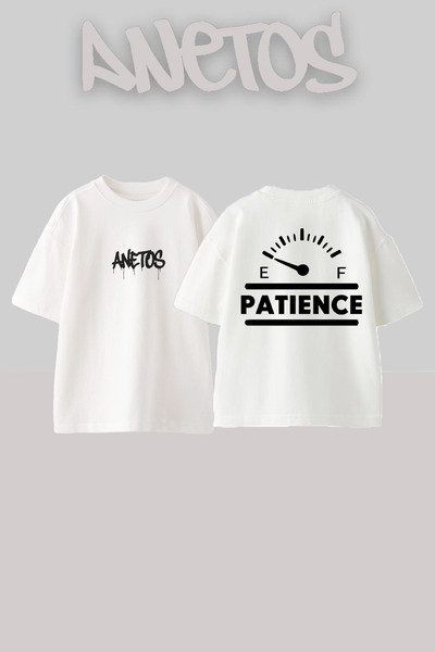 Anetos Μπλουζάκι Patience Design Back με τύπωμα Cotton White oversized