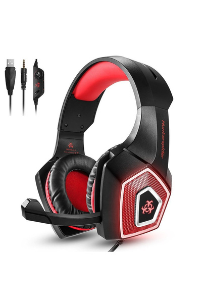 Other Căști de gaming HunterSpider V01 LED cu microfon (roșii)