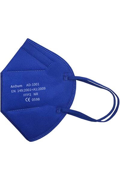 THK Set de 5 măști FFP2 albastru închis, model AD-1001, 5 straturi, ambalate individual