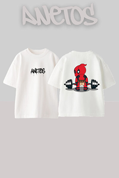 Anetos Μπλουζάκι Dp Design με τύπωμα Cotton White oversized