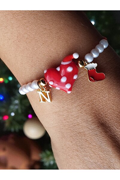 Amabel Jewelerys سوار زجاجي من مورانو بتصميم قلب لعيد الميلاد، مع تفاصيل على ...