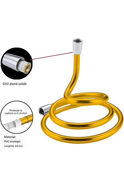 OEM Multilayer silicone shower hose gold 1.5 m