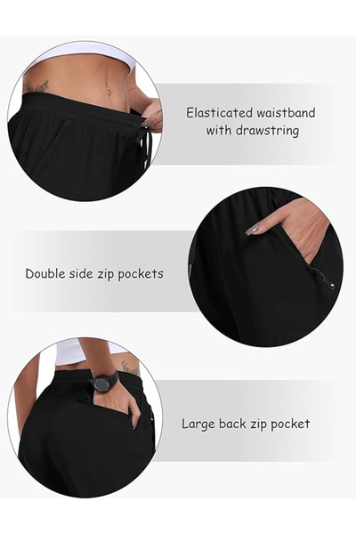 OEM Women's breathable 5-pocket long sports pants, black M