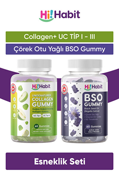 Hi Habit Collagen Type - Type 3 - Black Seed Oil Supplement Food Gummy Set