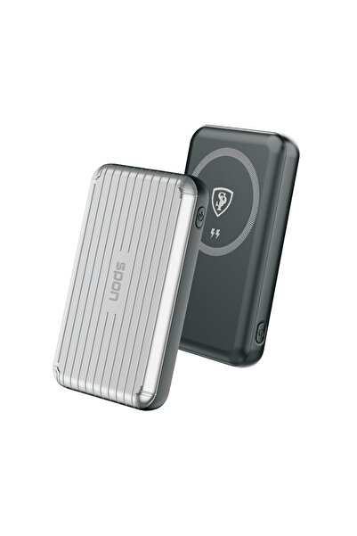 Spon Spoon 10000mAh Portable Charger with MagSafe Support, USB and PD Ports for Charging Multiple Devices Simultaneously, Ideal for Travel