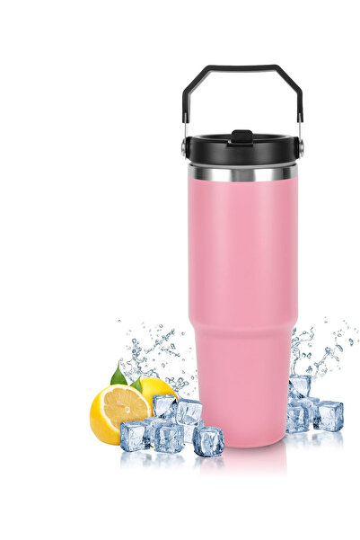 OEM Sticlă sport din oțel inoxidabil, izolată termic, roz 900 ml