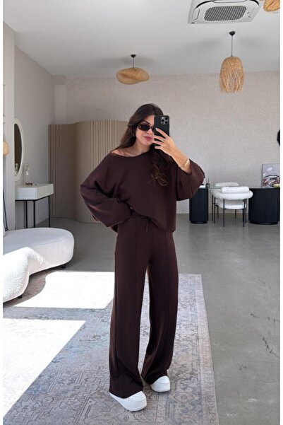 Mars Geniş Yaka Modal Bluz - Palazzo Pantolon Takım