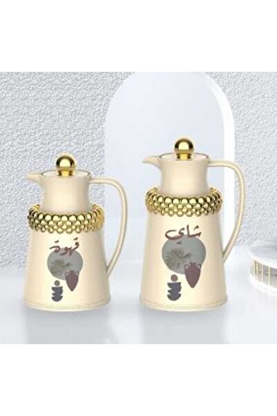 AL OSTORAH Legend Silver Tea and Coffee Thermos Set 0.7+1 Liter