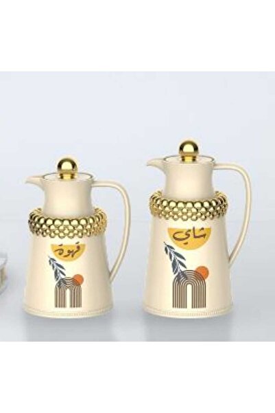 AL OSTORAH Legend Silver Tea and Coffee Thermos Set 0.7+1 Liter