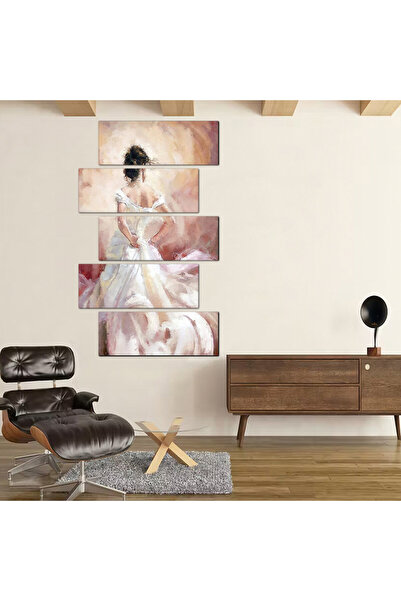 Generic Wall panel - Drawing of a woman in a white dress - 300902 - Divided into five graduated pieces - 2