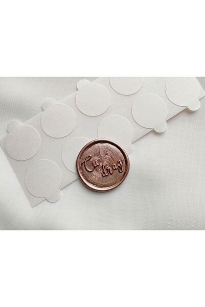 Unbranded/Generic Set 25 Sigilii din Ceară Taupe – Inscripție „Cu drag” – Ø 2,5 cm – Handmade
