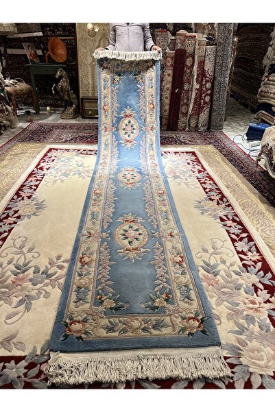 RD RAMAZAN DAĞ EL HALI SANATI El Dokuma Kabartmalı Çin Halısı Ebat 340x70