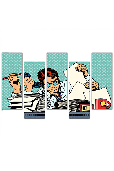 Generic لوحه جداريه - بوب آرت - مشغول - ١٥٦٠ - مقسمه خمسة قطع متدرجه - 2